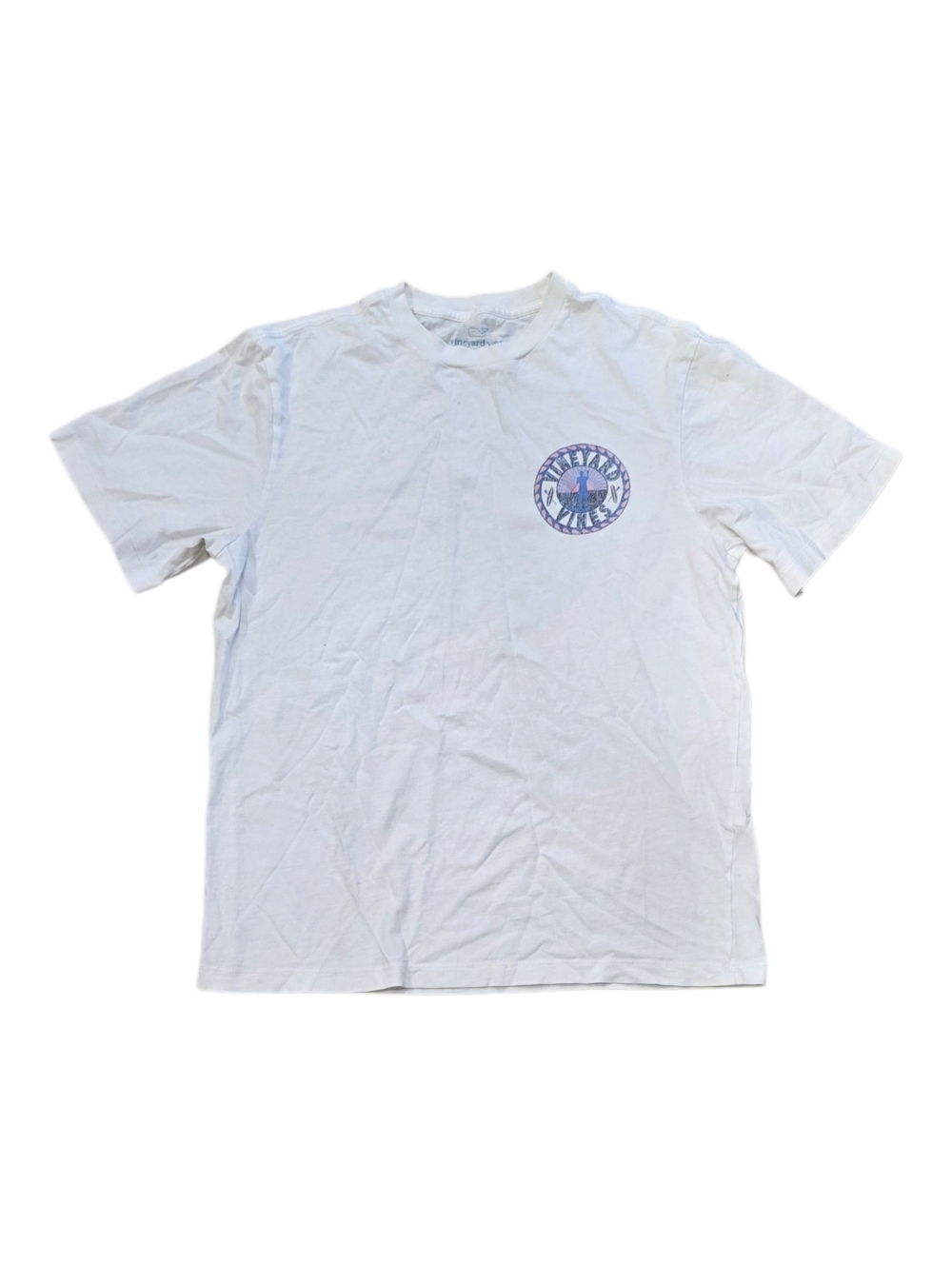 Vineyard Vines White Short Sleeve Logo Washed Out Paddleboarding Tee Xs
